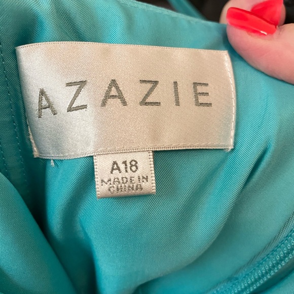 Azazie Long formal chiffon dress, plus size - Picture 5 of 5